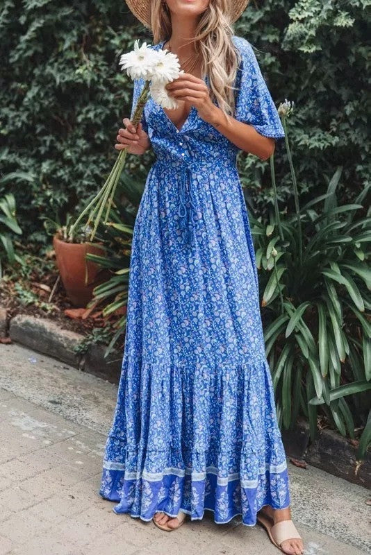 Vintage Button Maxi Dress - TARHUS
