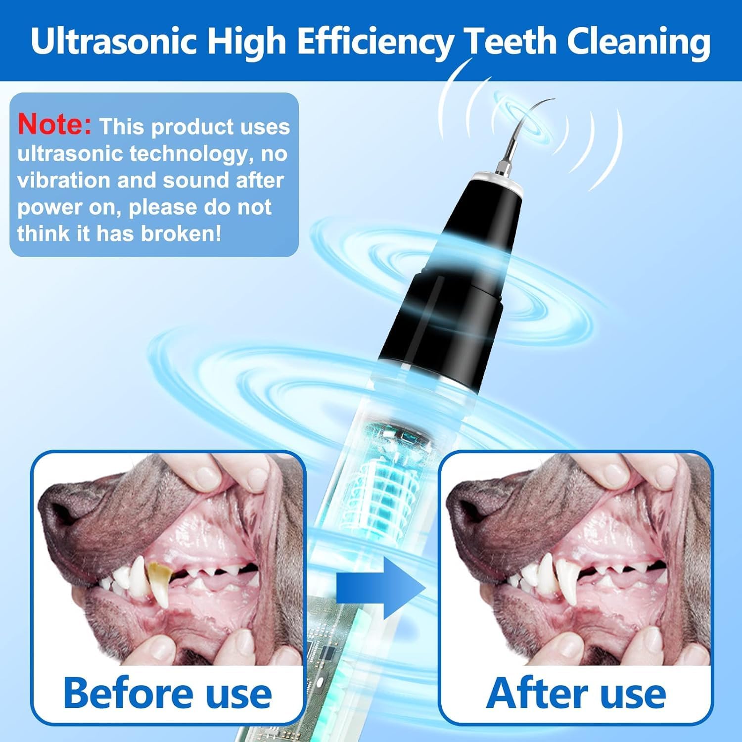 Dog & Cat Ultrasonic Tartar Remover Tooth Cleaner TARHUS Animals & Pet Supplies