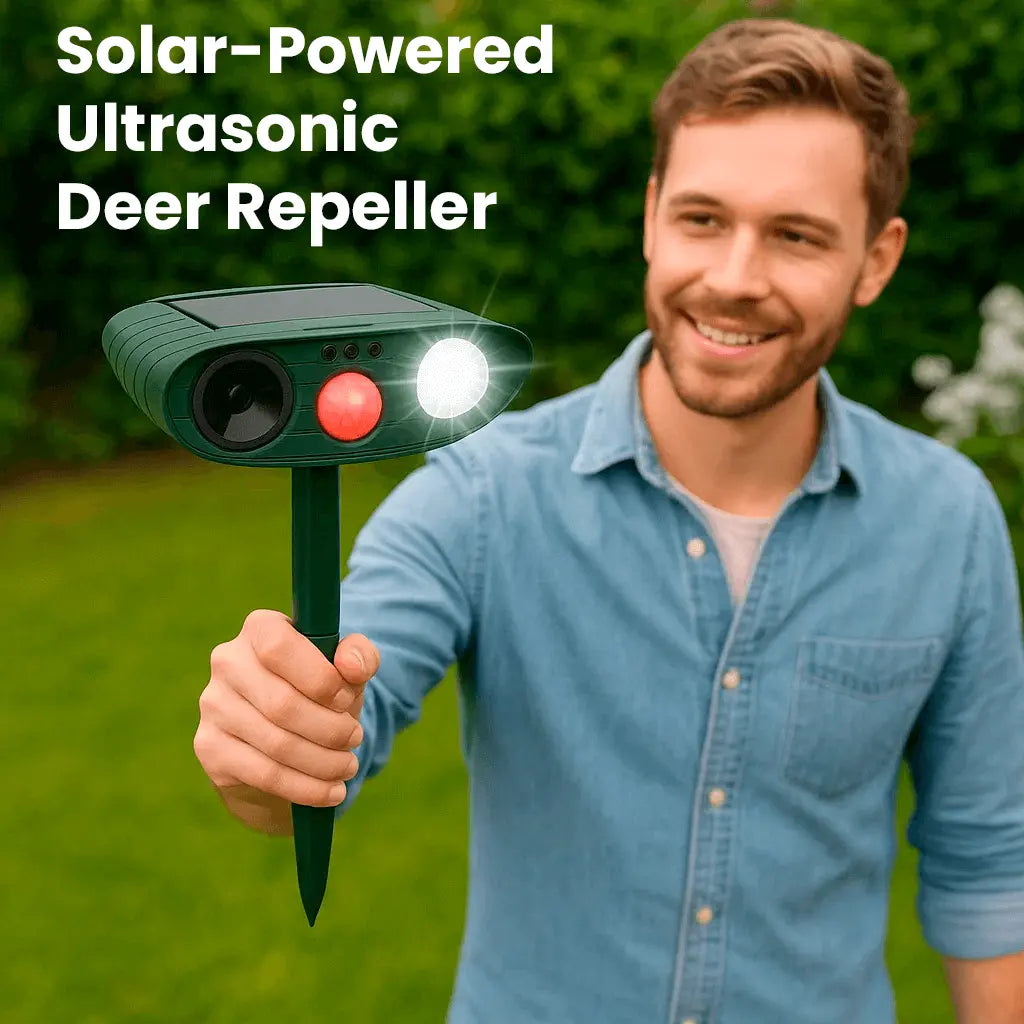 Solar-Powered Ultrasonic Deer Repeller - Effective Deer Deterrent for Gardens & Yards in 48 Hours - TARHUS