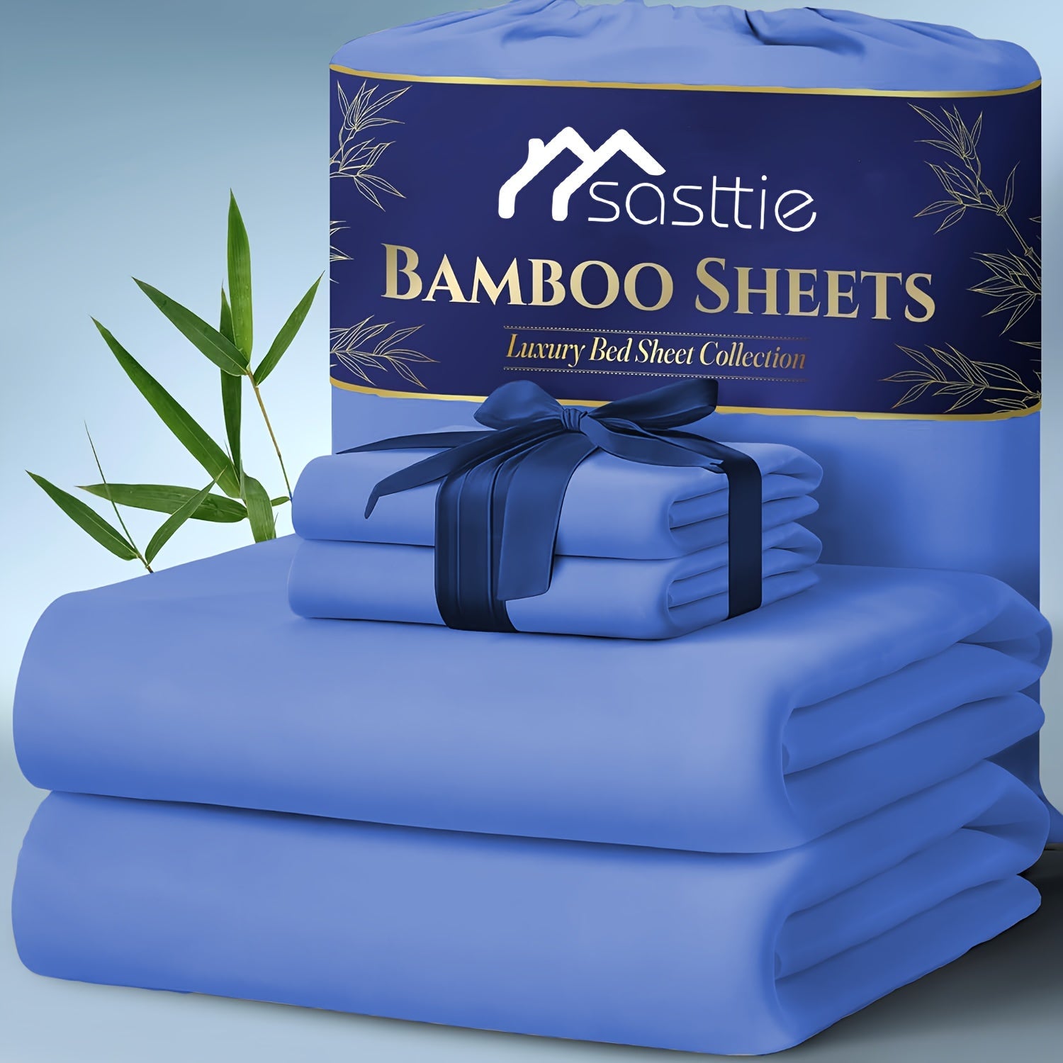 4pcs Bed Sheet Set - Ultra Soft Bamboo Blend - Super Cooling & Soft Bed Sheets - Fitted Sheet Deep Pocket Up to 40.64cm - Perfect for Hot Sleepers - Hotel-Quality Bedding Sheets Set - GREAT GIFTS TARHUS
