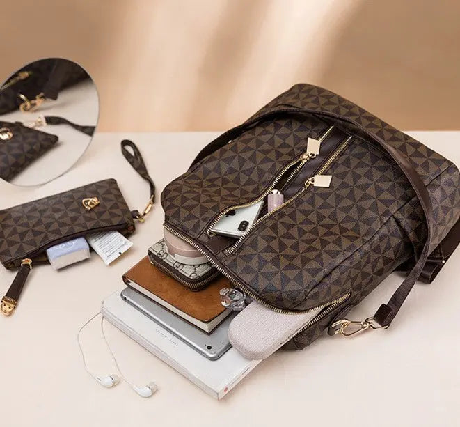 Stylish Convertible Backpack with Clutch - TARHUS