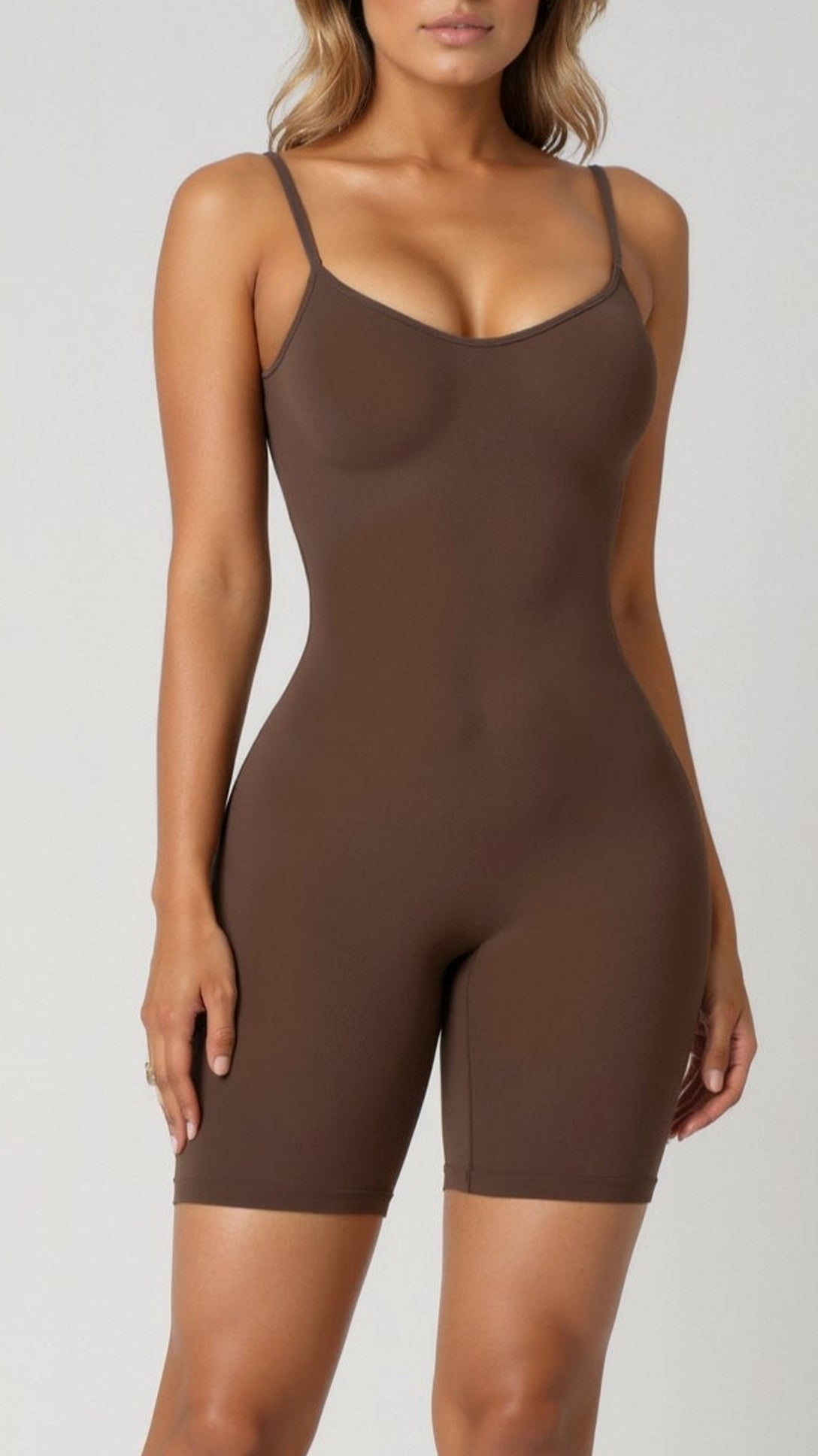 Women's Sleeveless Scoop Neck Mid-Thigh Sculpting Bodysuit TARHUS Bodysuits