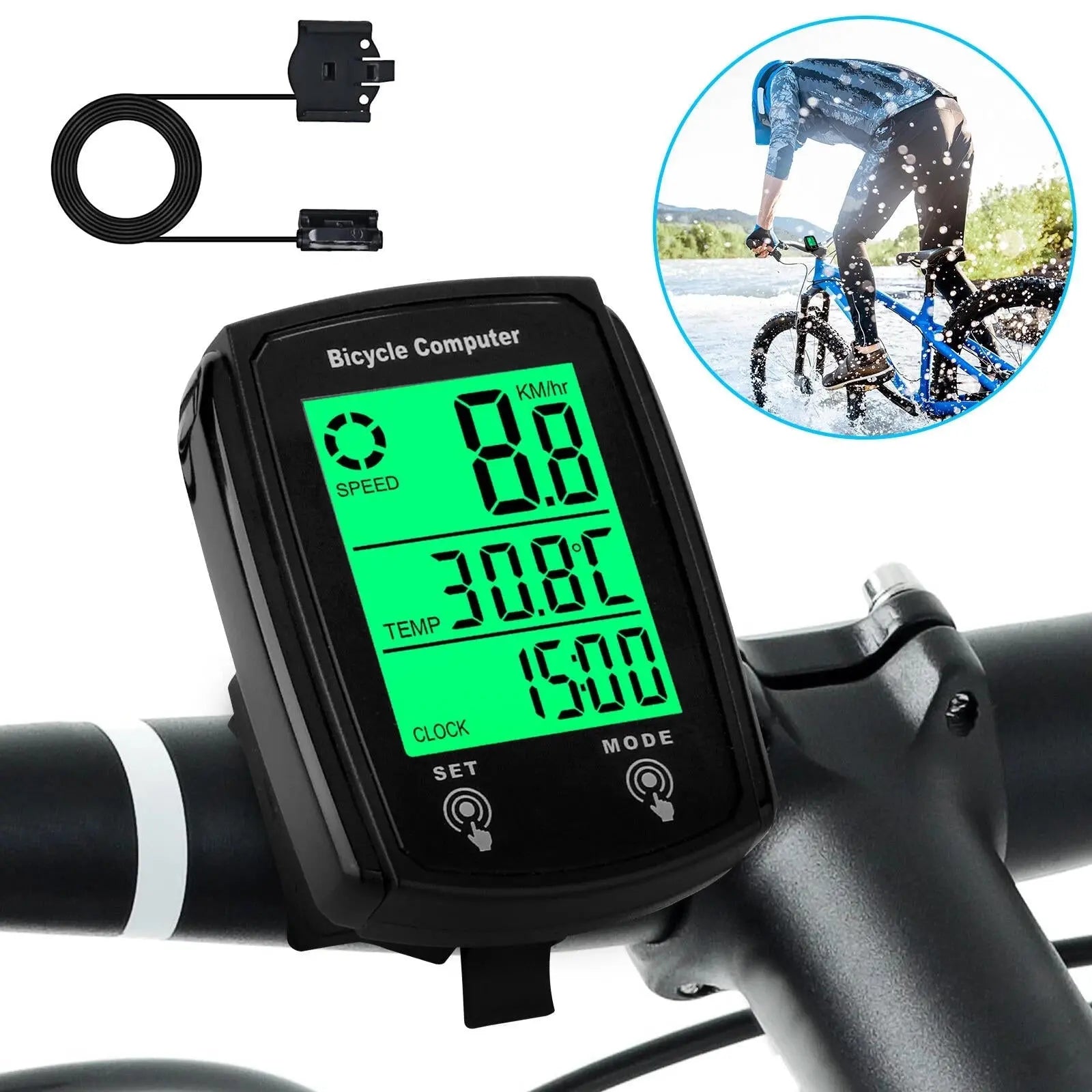Cycling Speedometer for Bikes – Wireless Waterproof Bike Computer with Distance Tracker - TARHUS