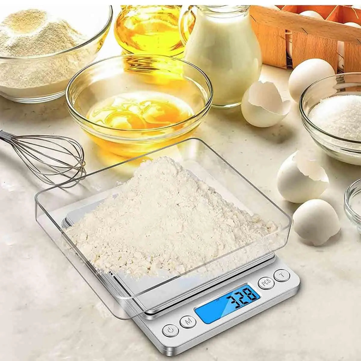 Digital Kitchen Food Scale – Precision Grams & Ounces, LCD Display, Stainless Steel Platform - TARHUS