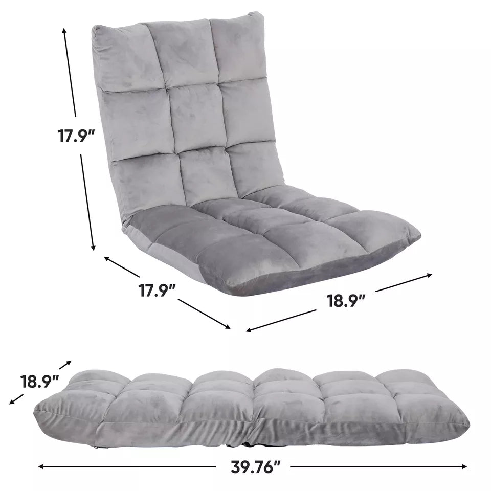 14-Position Adjustable Floor Chair – Padded Folding Floor Seat with Back Support for Gaming, Meditation & Reading - TARHUS
