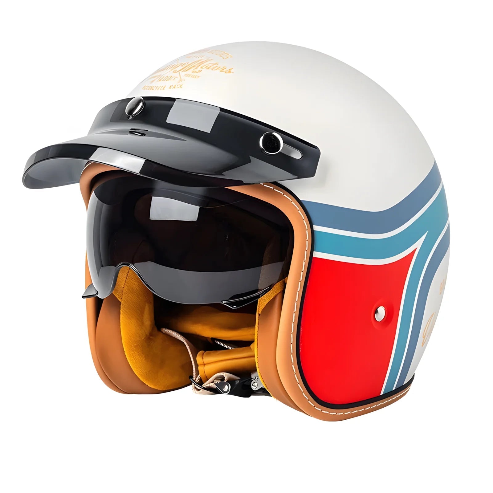 The Street King | Vintage Open Face Helmet – DOT & ECE Approved TARHUS Motorcycle & Bicycle