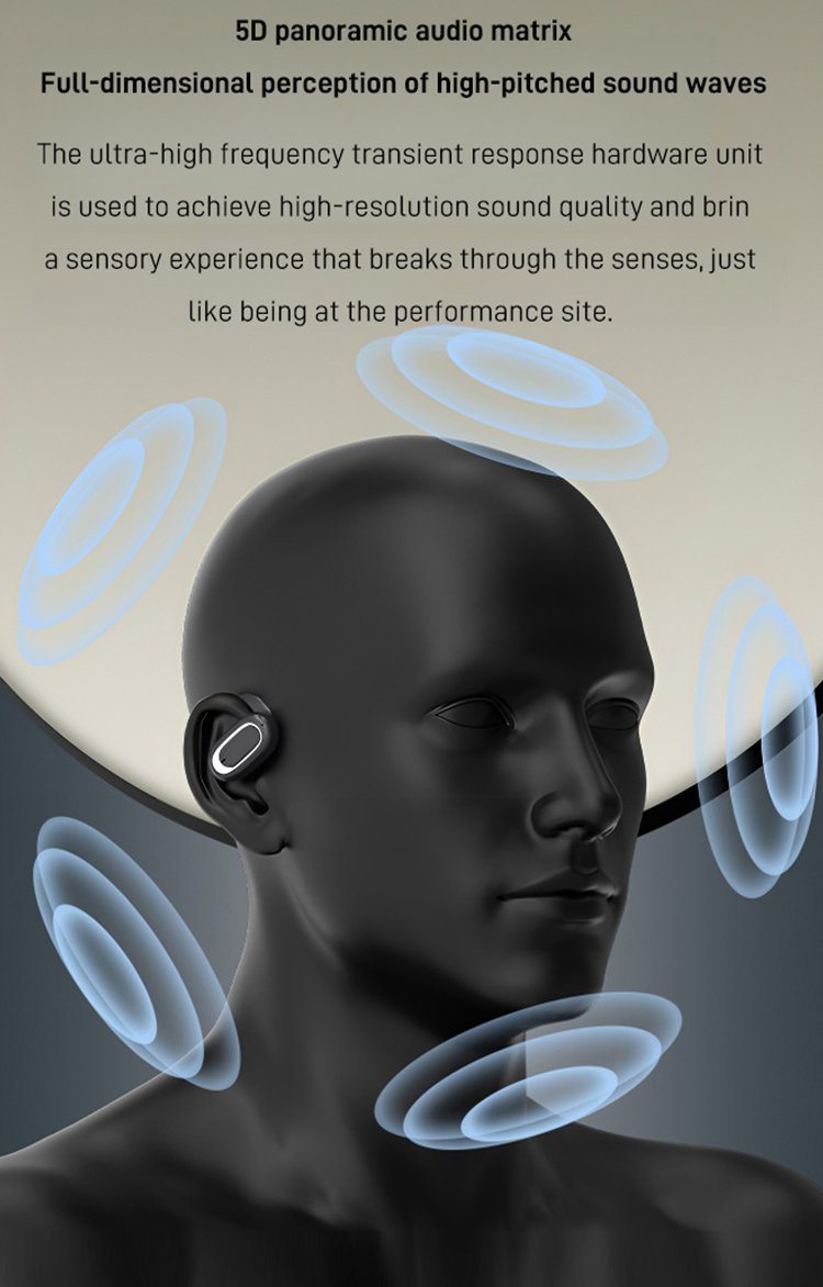 3D Surround Sound Bluetooth Earbuds – Open-Ear Wireless OWS Headphones - TARHUS
