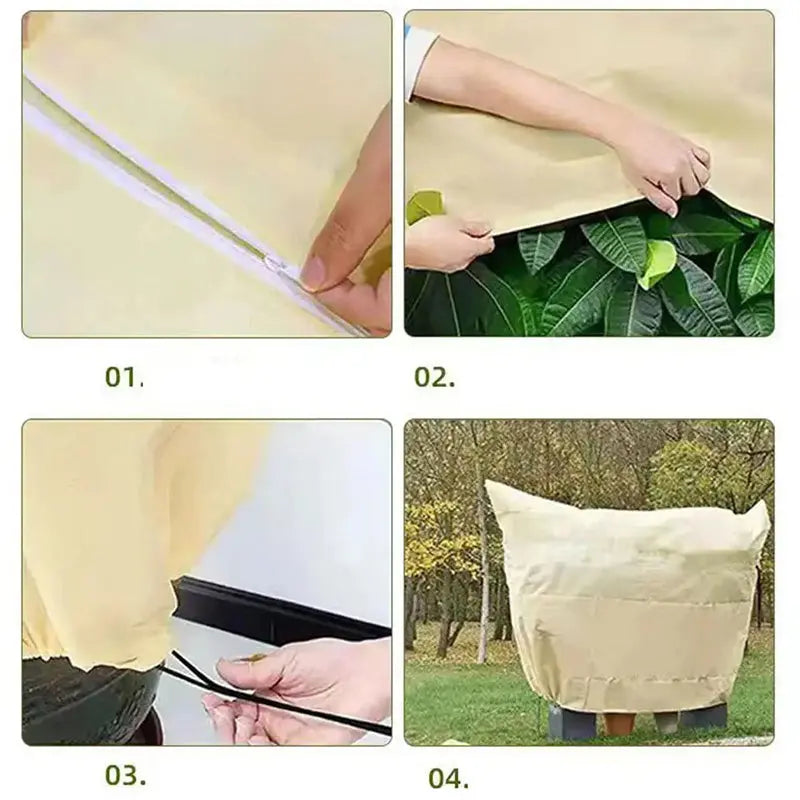 Plant Thickened Drawstring Bag Freeze Protection Covers - TARHUS