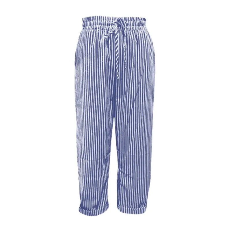 Women's striped trousers in linen and cotton - TARHUS