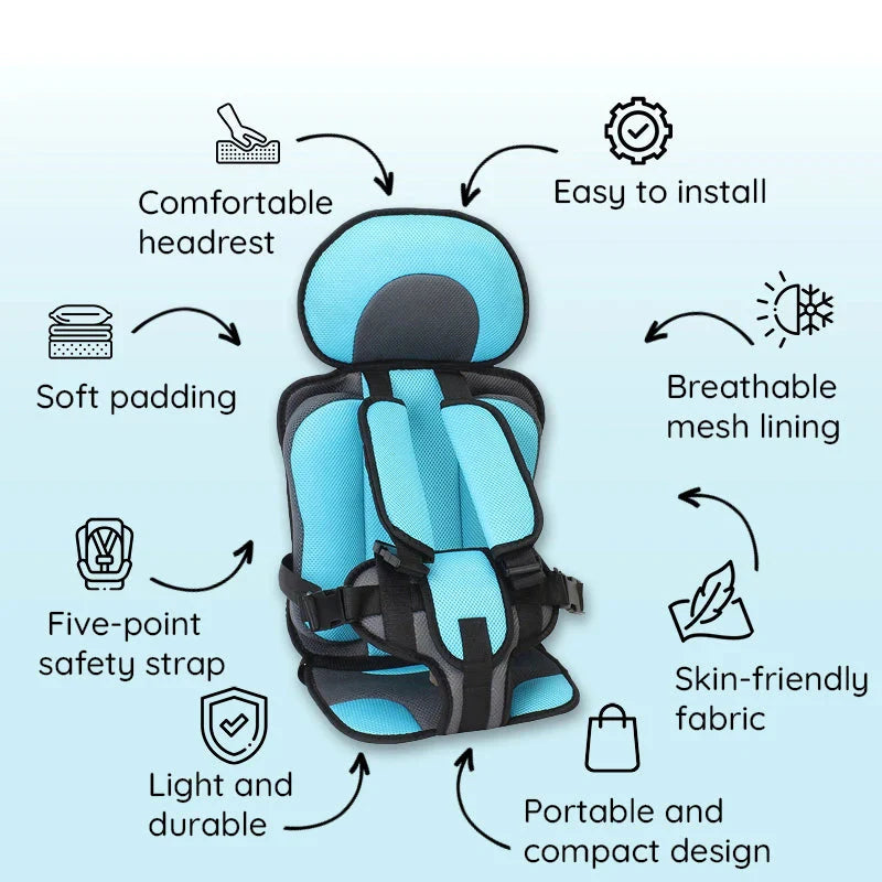 Ultra-Compact Travel Car Seat - Portable Toddler Booster with Enhanced Safety TARHUS Child Car Seat