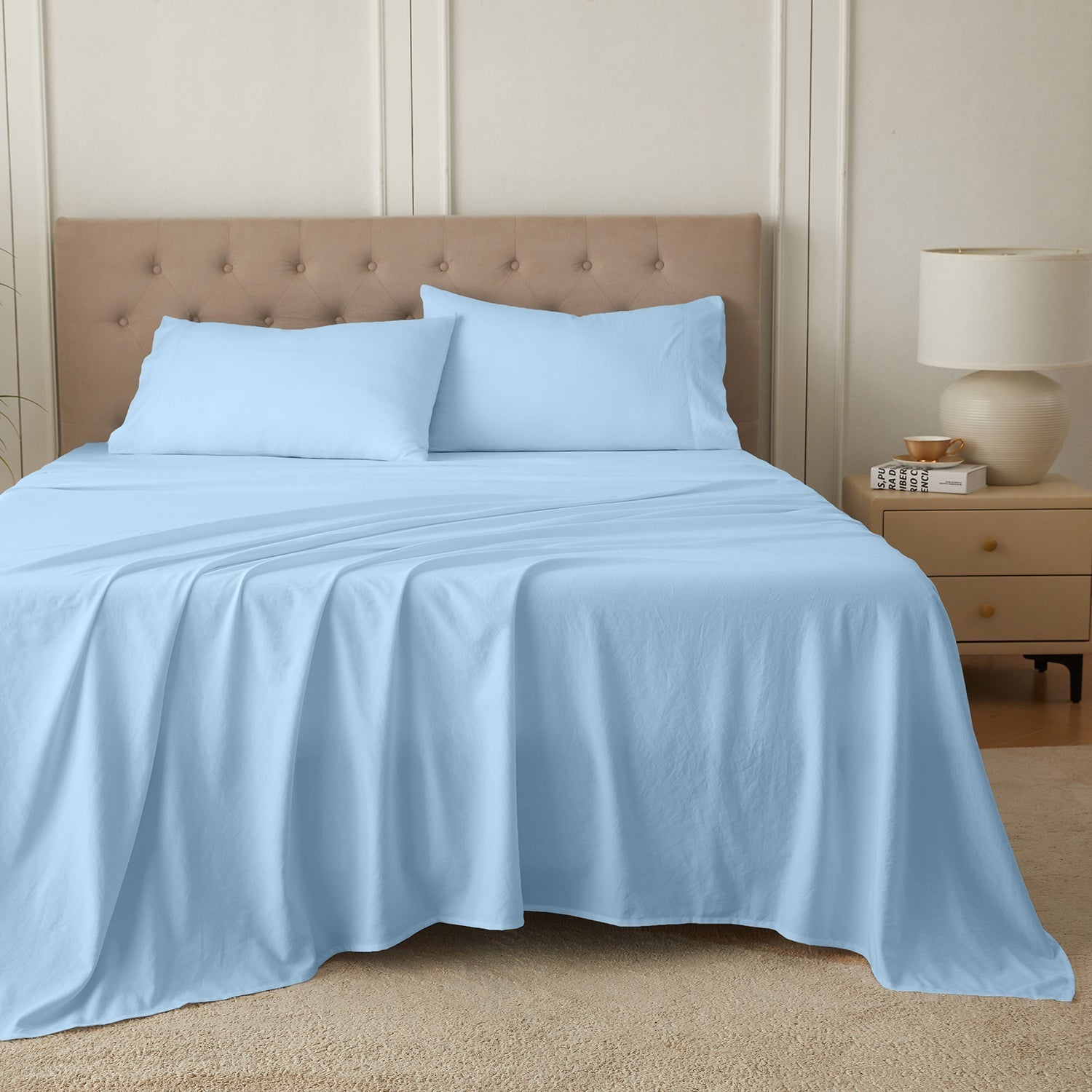 4-Piece Ultra-Soft Organic Softwash Cotton Bed Sheet Set TARHUS Sheet Set