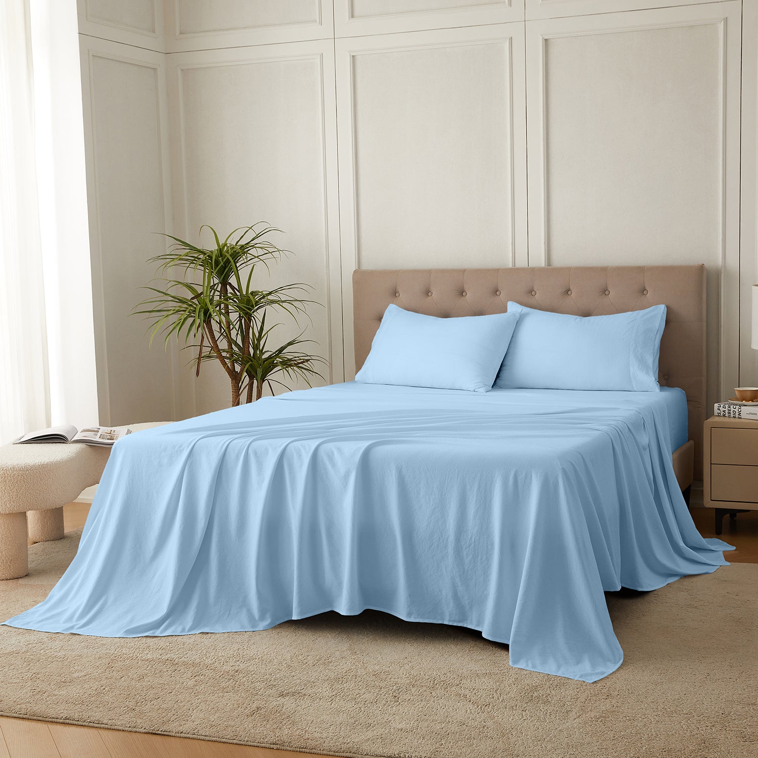 4-Piece Ultra-Soft Organic Softwash Cotton Bed Sheet Set TARHUS Sheet Set