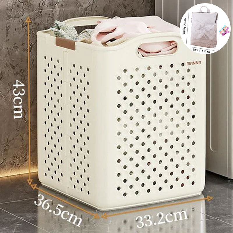 Large Capacity Collapsible Laundry Basket: Breathable Design & Built-In Wheels - TARHUS