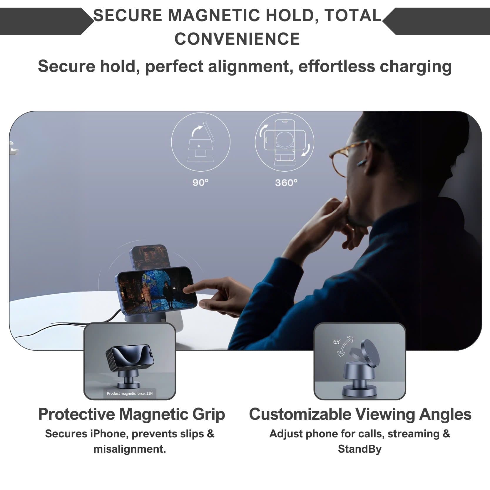 Alpohub™ MagDock Pro 4-in-1 Wireless Charging Station TARHUS