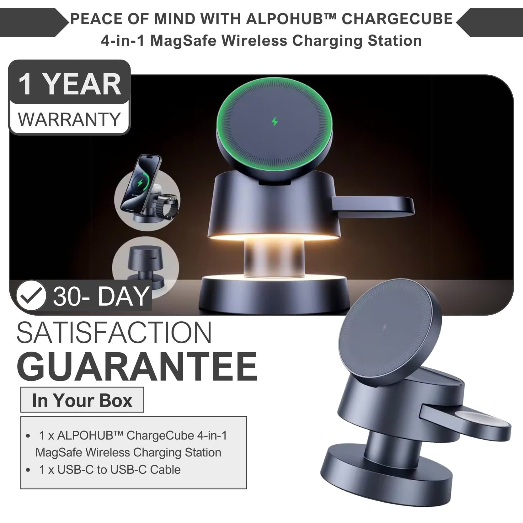 Alpohub™ MagDock Pro 4-in-1 Wireless Charging Station TARHUS