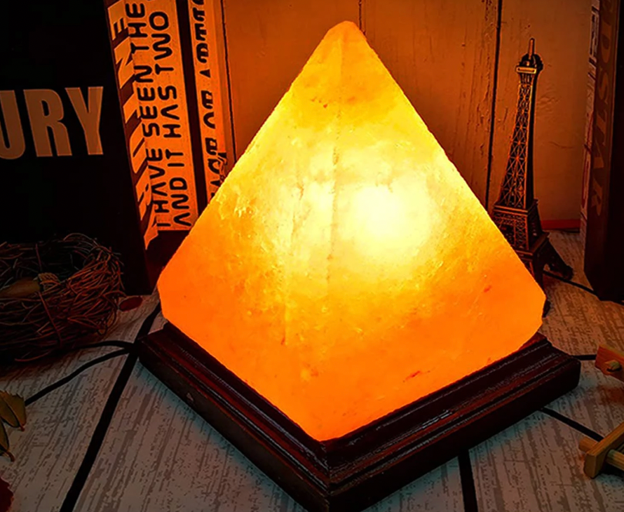 Himalayan Salt Crystal Pyramid Lamp – LED Night Light