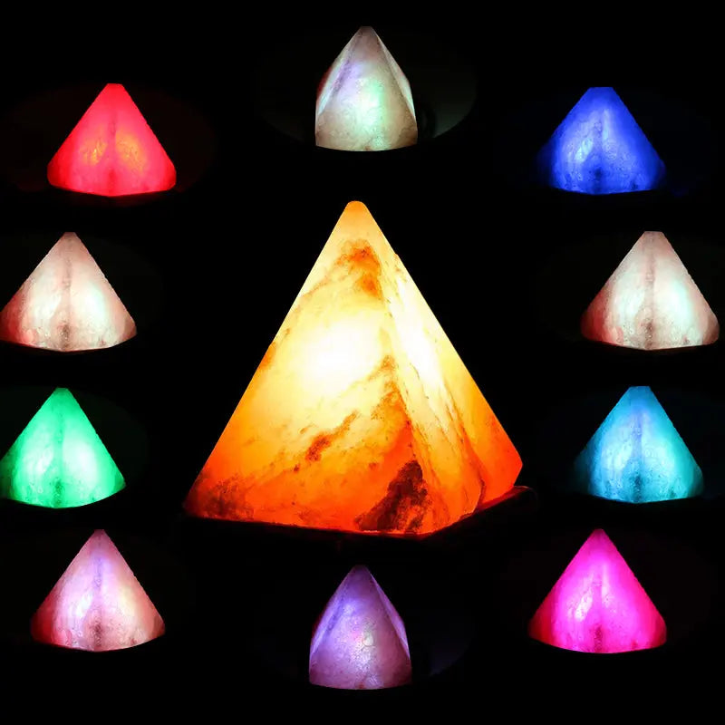 Himalayan Salt Crystal Pyramid Lamp – LED Night Light Tarhus
