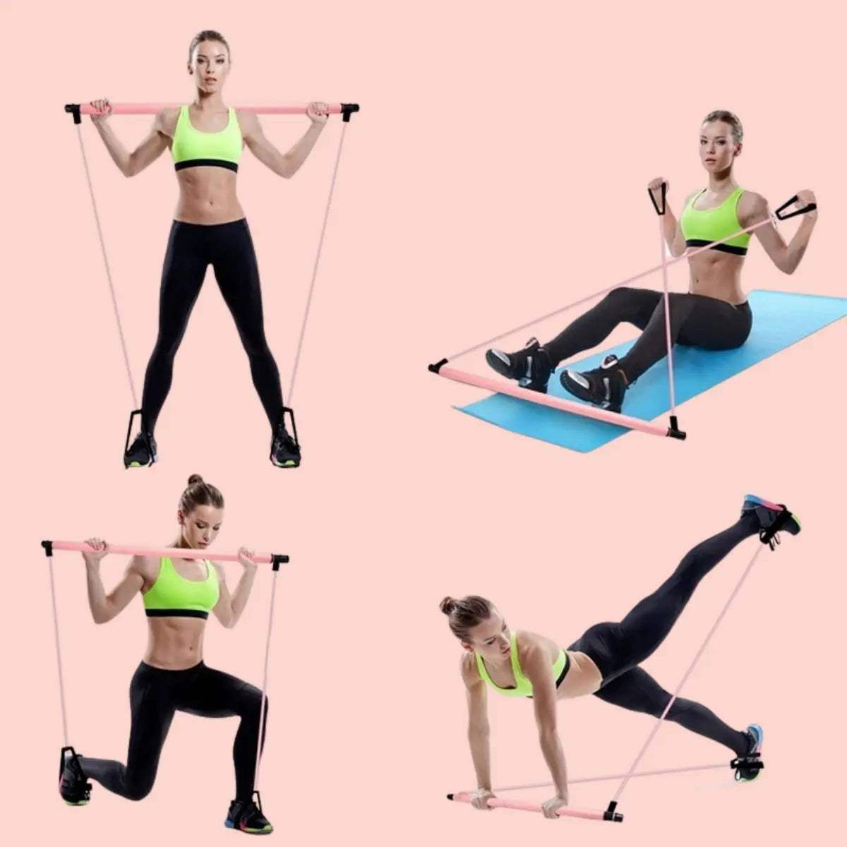 PowerPilates Bar Kit – Portable Home Gym for Full Body Resistance Workouts Tarhus
