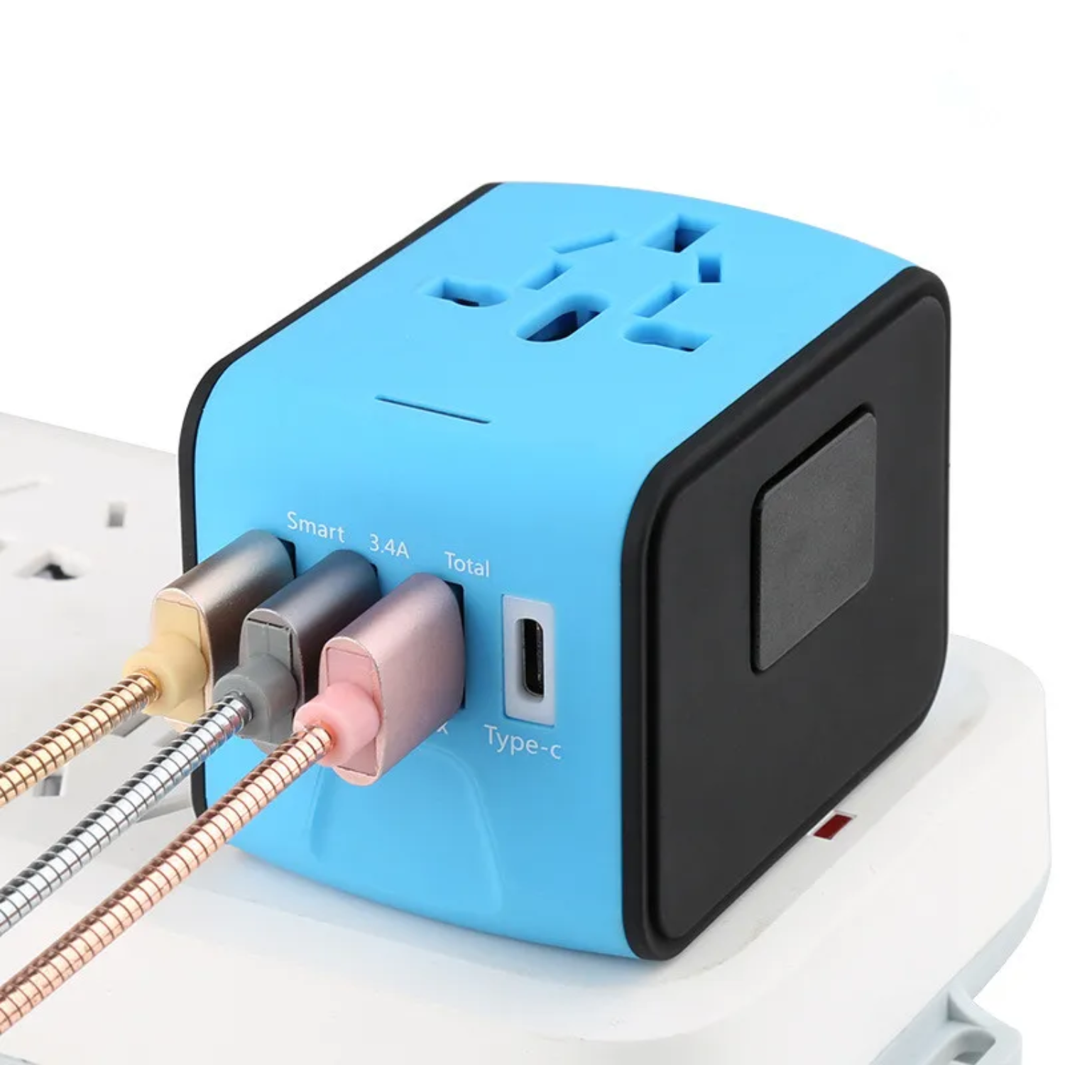 All-in-One Universal Travel Adapter – Worldwide Power Plug Converter with USB Ports for UK, EU, US, AU Outlets - TARHUS