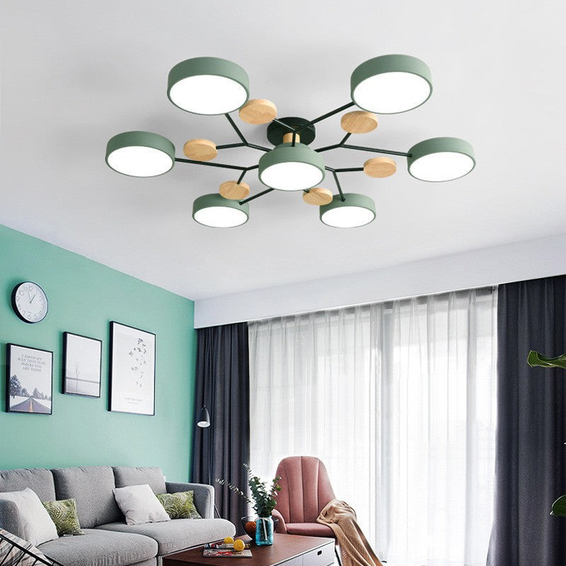 Contemporary Scandinavian Round Molecule Branch Design LED Semi-Flush Mount Ceiling Light For Living Room - TARHUS