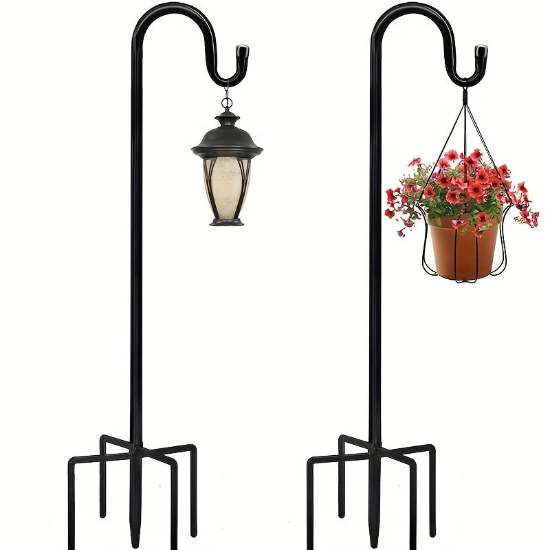 Heavy-Duty Shepherd Hook - Curved Garden Hook for Outdoor Lighting, Floral Decor, Bird Feeders - Rust-Resistant Metal Plant Hanging hook - Choose from 78.74/119.38/160.02 cm Heights - Easy Installation for Beginners & Experts - Ideal for Residential & Com TARHUS