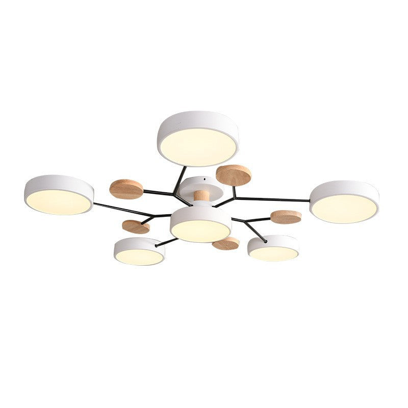 Contemporary Scandinavian Round Molecule Branch Design LED Semi-Flush Mount Ceiling Light For Living Room - TARHUS