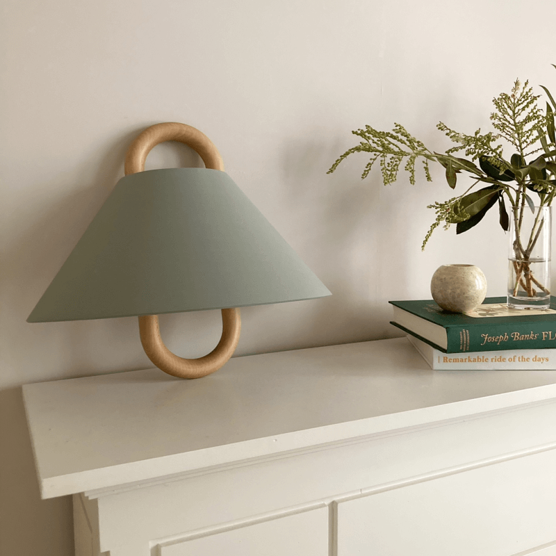 Modern Original Solid Wood Pleated Semi-Circle 1-Light Wall Sconce Lamp - TARHUS