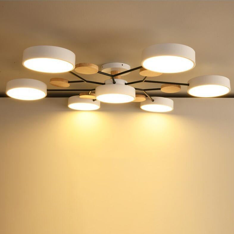 Contemporary Scandinavian Round Molecule Branch Design LED Semi-Flush Mount Ceiling Light For Living Room - TARHUS