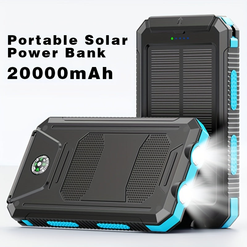 Portable Solar Power Bank with Dual USB Ports & LED Flashlight TARHUS