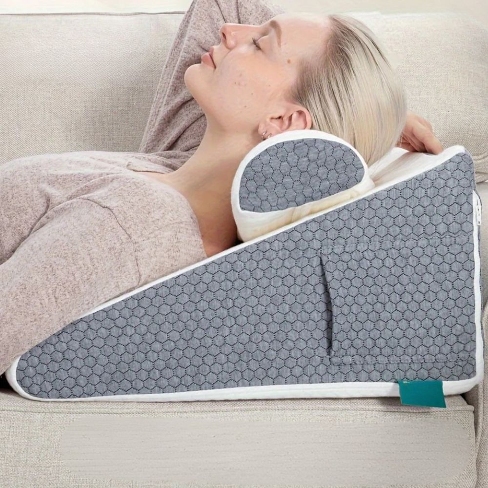 Memory Foam Wedge Pillow – Ergonomic Bed Wedge for Sleeping, Back & Leg Support - TARHUS
