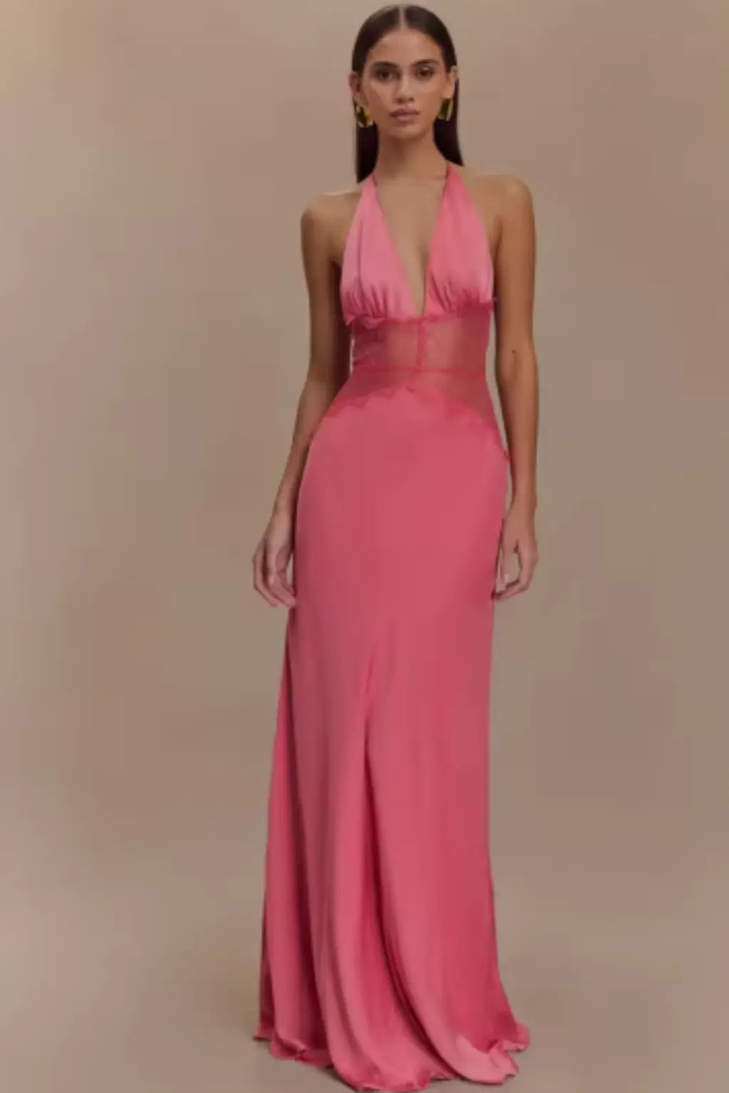 Imogen | Women Halter Neck Backless Maxi Wedding Guest Dress TARHUS  Dresses