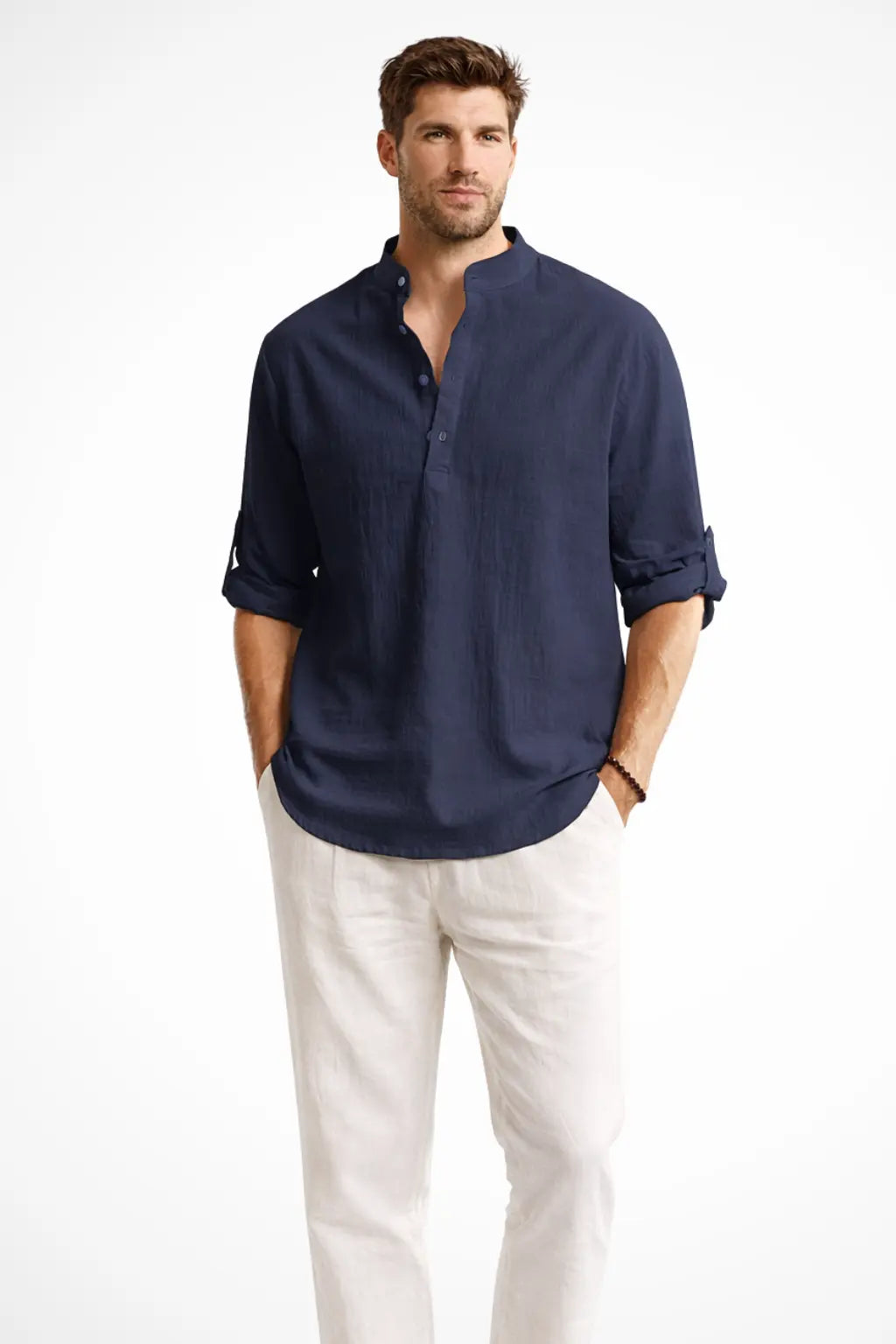 Aurelio | Men Collar Shirt Linen Summer Shirt TARHUS