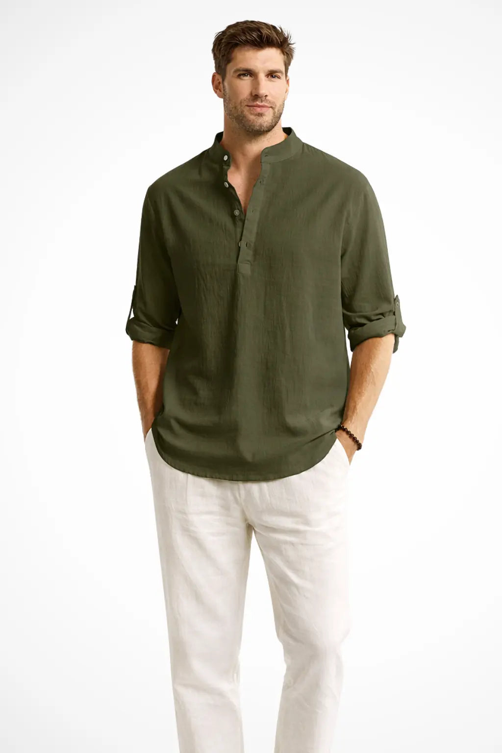 Aurelio | Men Collar Shirt Linen Summer Shirt TARHUS