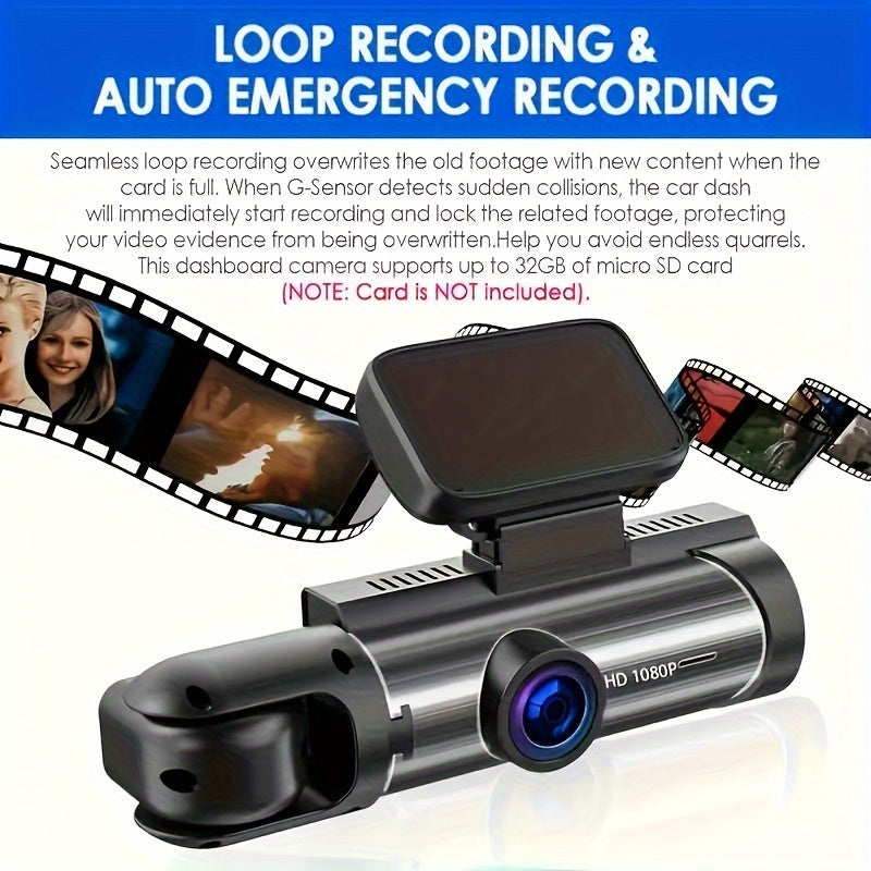 Dual Lens Dash Cam – 1080P Night Vision & Loop Recording TARHUS