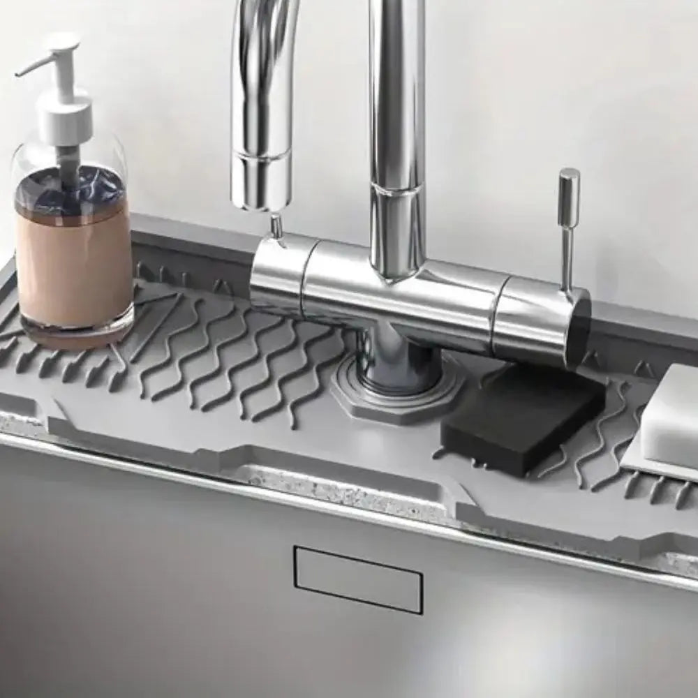 Faucet Sink Splash Guard | Sloped Drain Mat – Keep Counters Dry TARHUS  Kitchen Mats