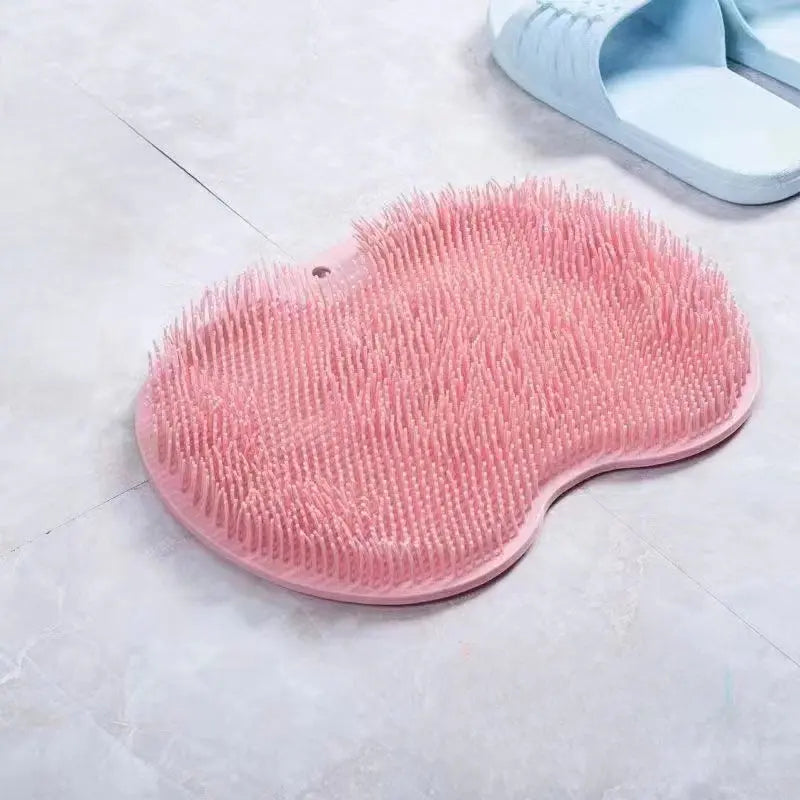 [Non-Slip] Non-Slip Silicone Back Scrubber & Massage Pad | TPR Material, Silicone | Non-Slip, Easy to Clean | Exfoliating Bath Mat | Body Care, Relaxing Foot | Pink | Easy to Clean TARHUS