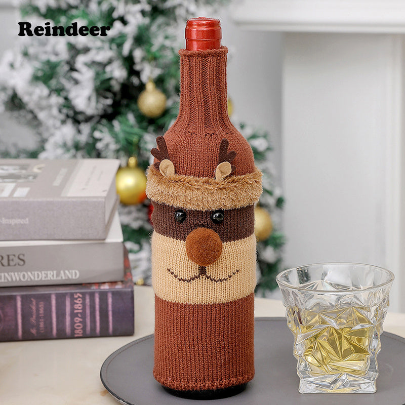 Knitted Christmas Wine Bottle Covers – Santa & Snowman Holiday Sleeves | FestiveSanta TARHUS