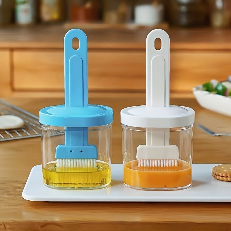 1pc, Oil Brush, Baking Brush With Oilcan, Barbecue Brush With Oil Pot, Household Oil Brush For Baking Cooking, Creative Oil Brush With Oil Box, Basting Brush For Kitchen BBQ Camping Outdoor Picnic, Kitchen Accessaries, BBQ Accessaries TARHUS