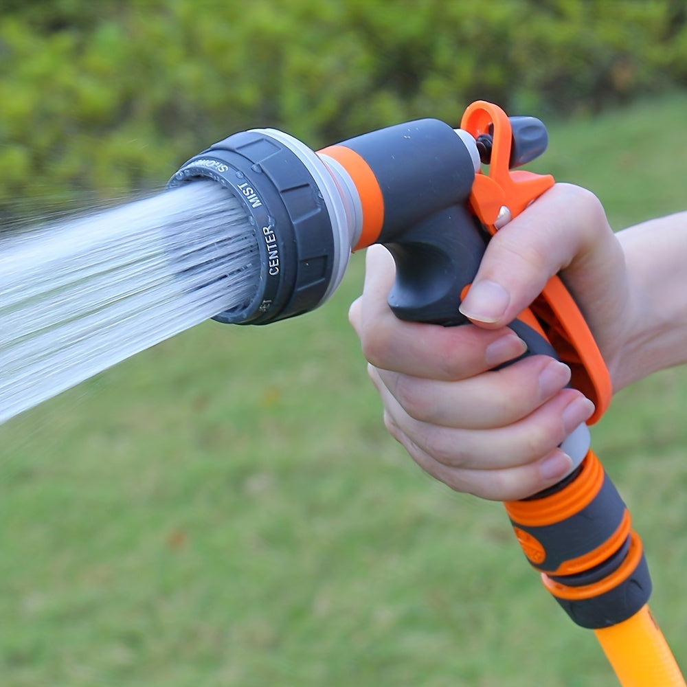 1 Set Outdoor Garden High-Pressure Plastic Sprayer with Adjustable Control Valve and 8-Pattern Sprinkler Nozzle - Ideal for Watering Plants, Lawns, and Cleaning TARHUS
