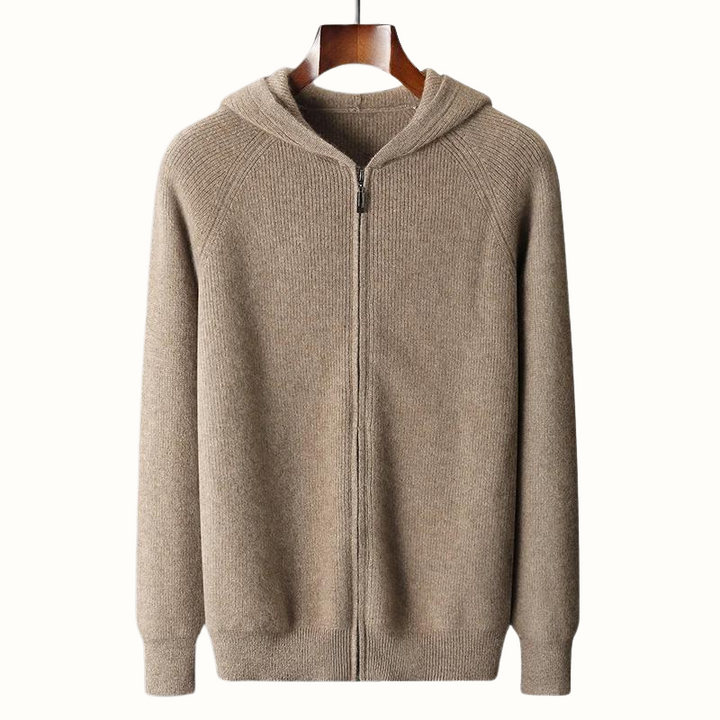 Fabian | Men’s Cashmere Zipper Vest with Hood – Luxury Knit Hoodie TARHUS