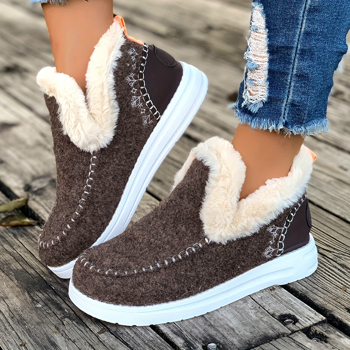 Women’s Fleece-Lined Winter Slippers – Soft Shoes