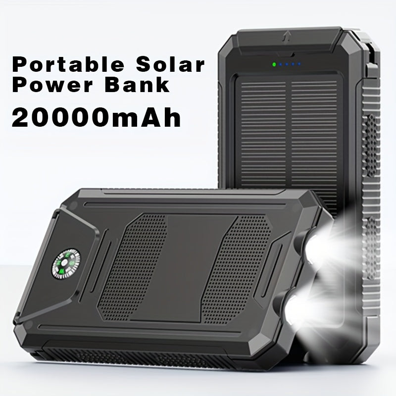 Portable Solar Power Bank with Dual USB Ports & LED Flashlight TARHUS