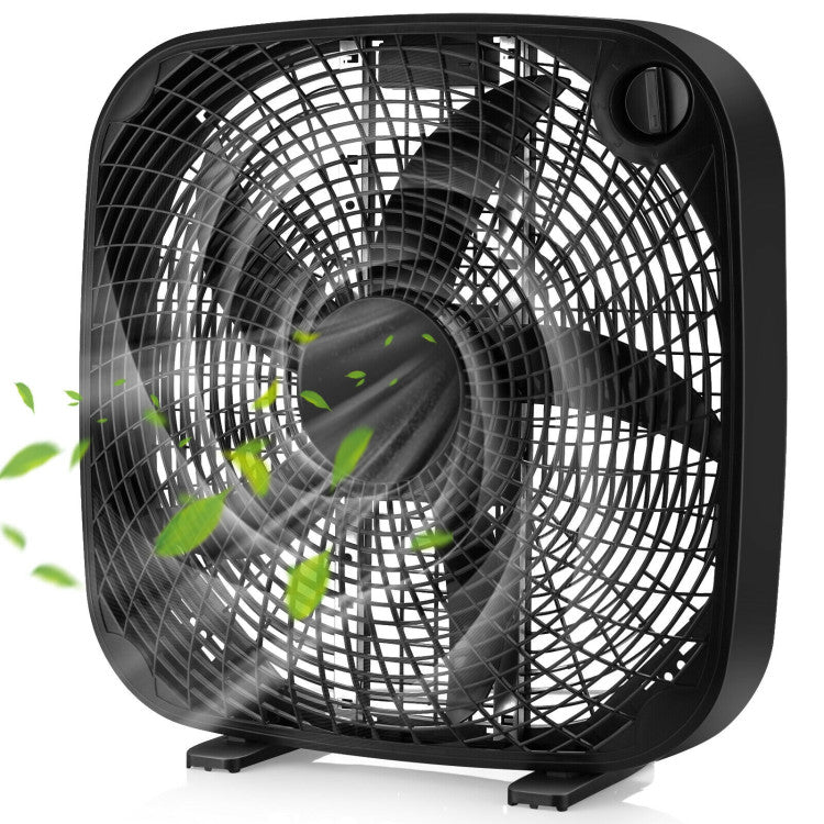 Vento | 50cm Box Fan – Portable Floor Cooling with 3 Speeds & Strong Airflow