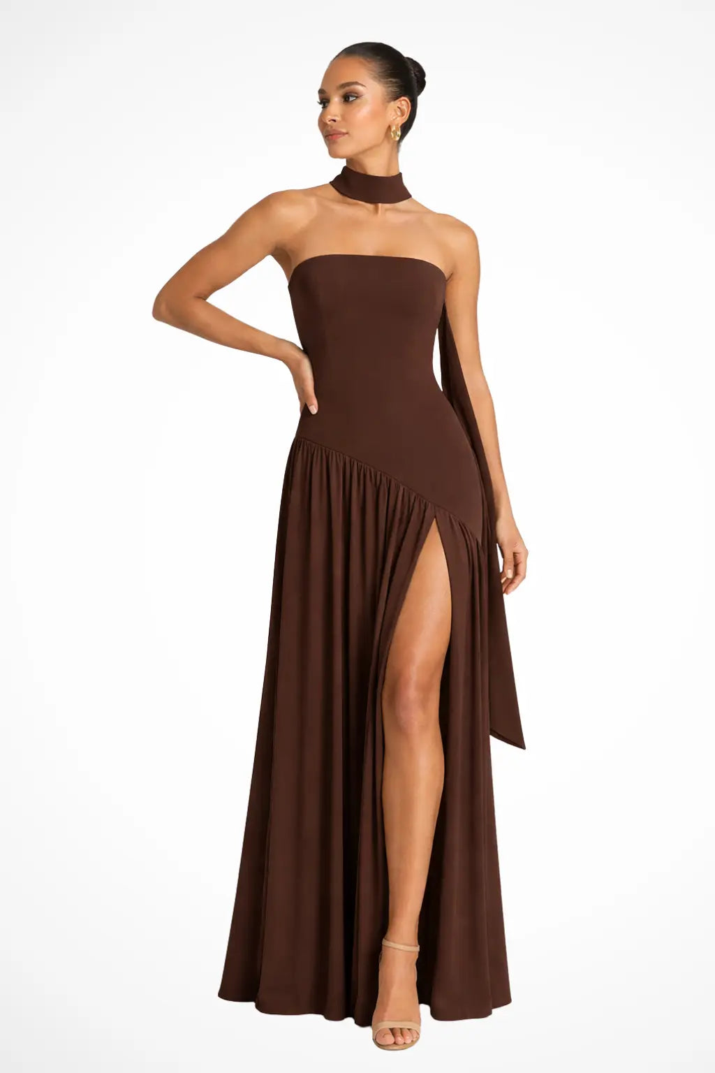 Yara | Women’s Strapless Maxi Dress with Side Slit TARHUS  Maxi Dress