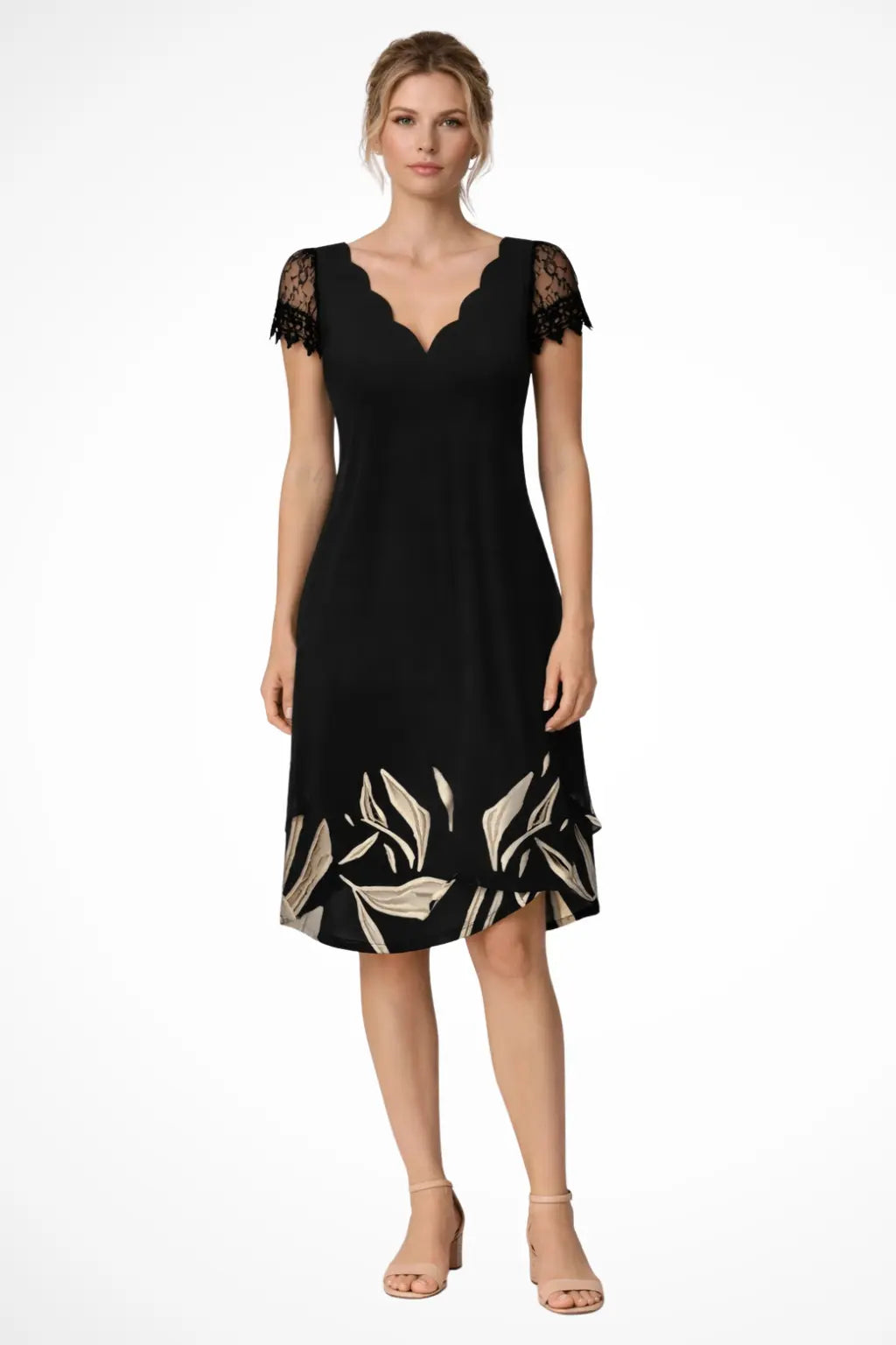Harriet | Women Lace Sleeve Midi Wedding Guest Dress TARHUS  Dress