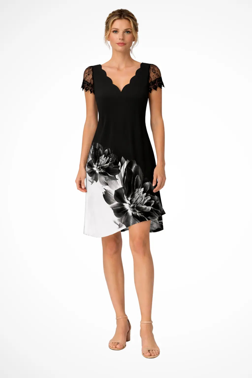 Harriet | Women Lace Sleeve Midi Wedding Guest Dress TARHUS  Dress