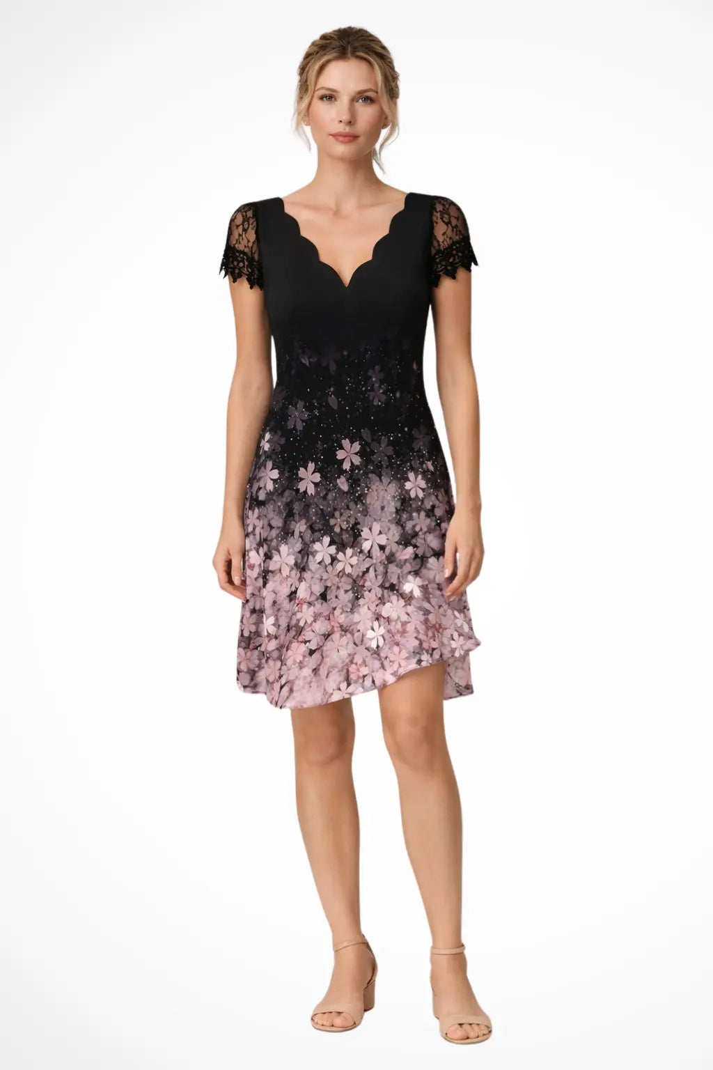 Harriet | Women Lace Sleeve Midi Wedding Guest Dress TARHUS  Dress
