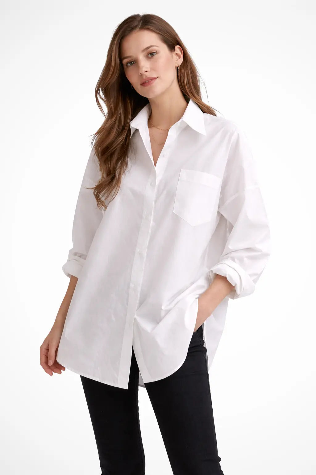 Selvyn | Women Oversized Button Down Long Sleeve Blouse TARHUS