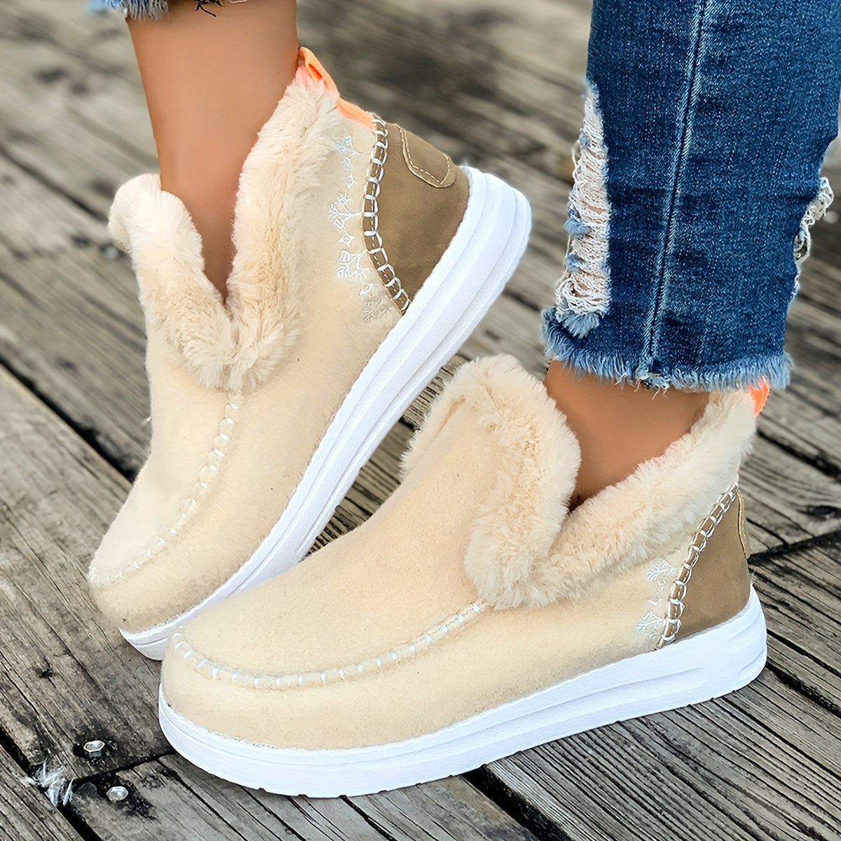 Women’s Fleece-Lined Winter Slippers – Soft Shoes