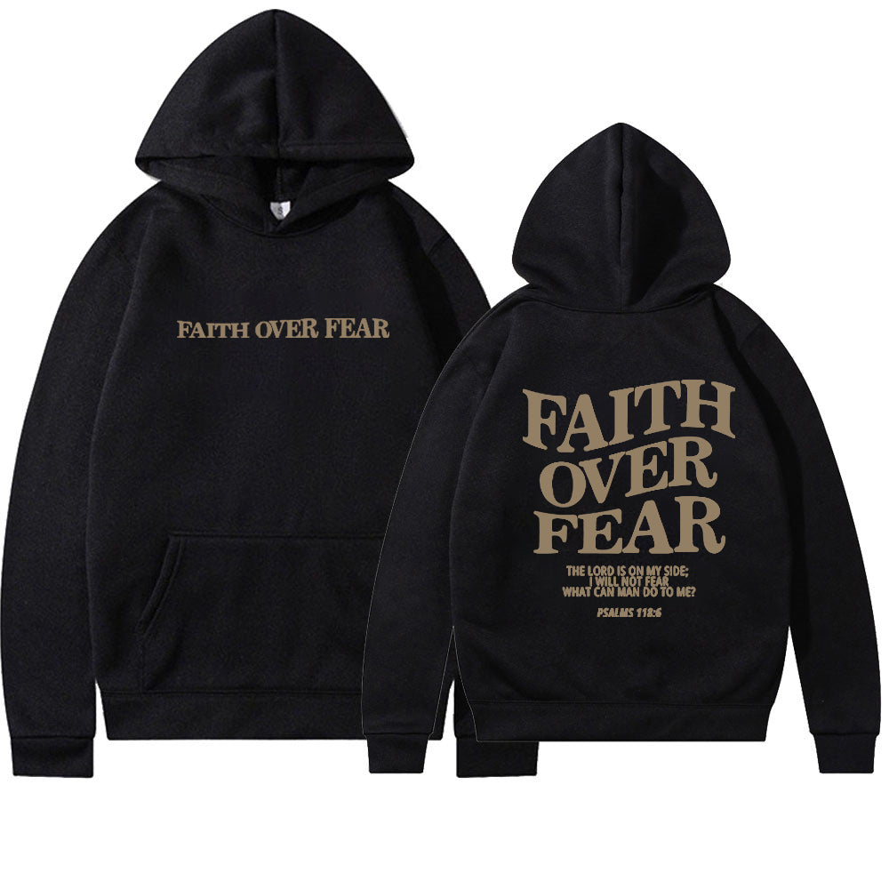 Faith Over Fear Hoodie - Unisex Pullover with Bible Verse